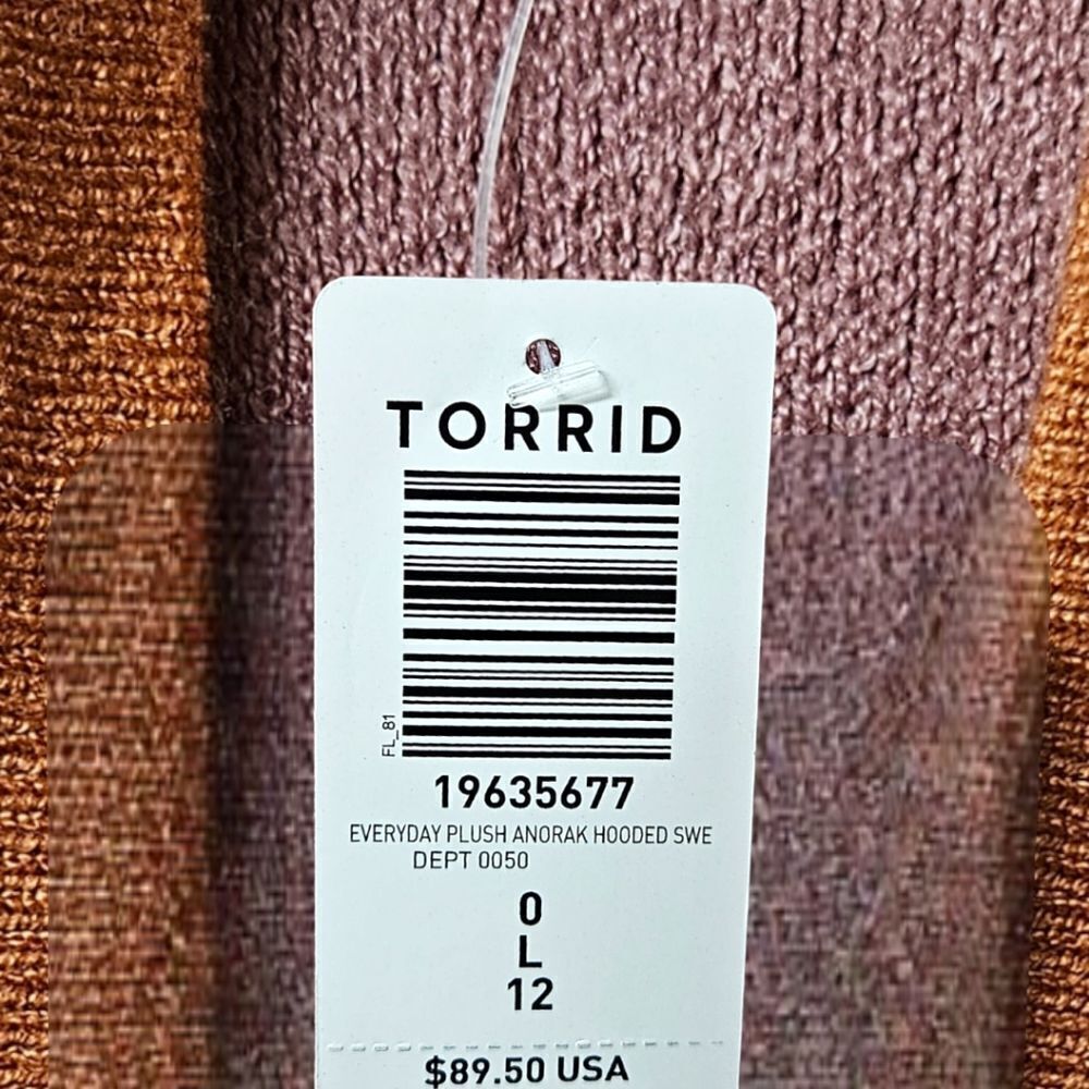 TORRID  Everyday Plush Anorak Oversize Hooded Cinched Waist Cardigan. Size Large - Picture 12 of 16